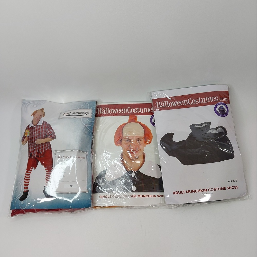 Complete Adult Munchkin Lollipop Guild Costume Size 2XL - Wig, Shoes, Costume